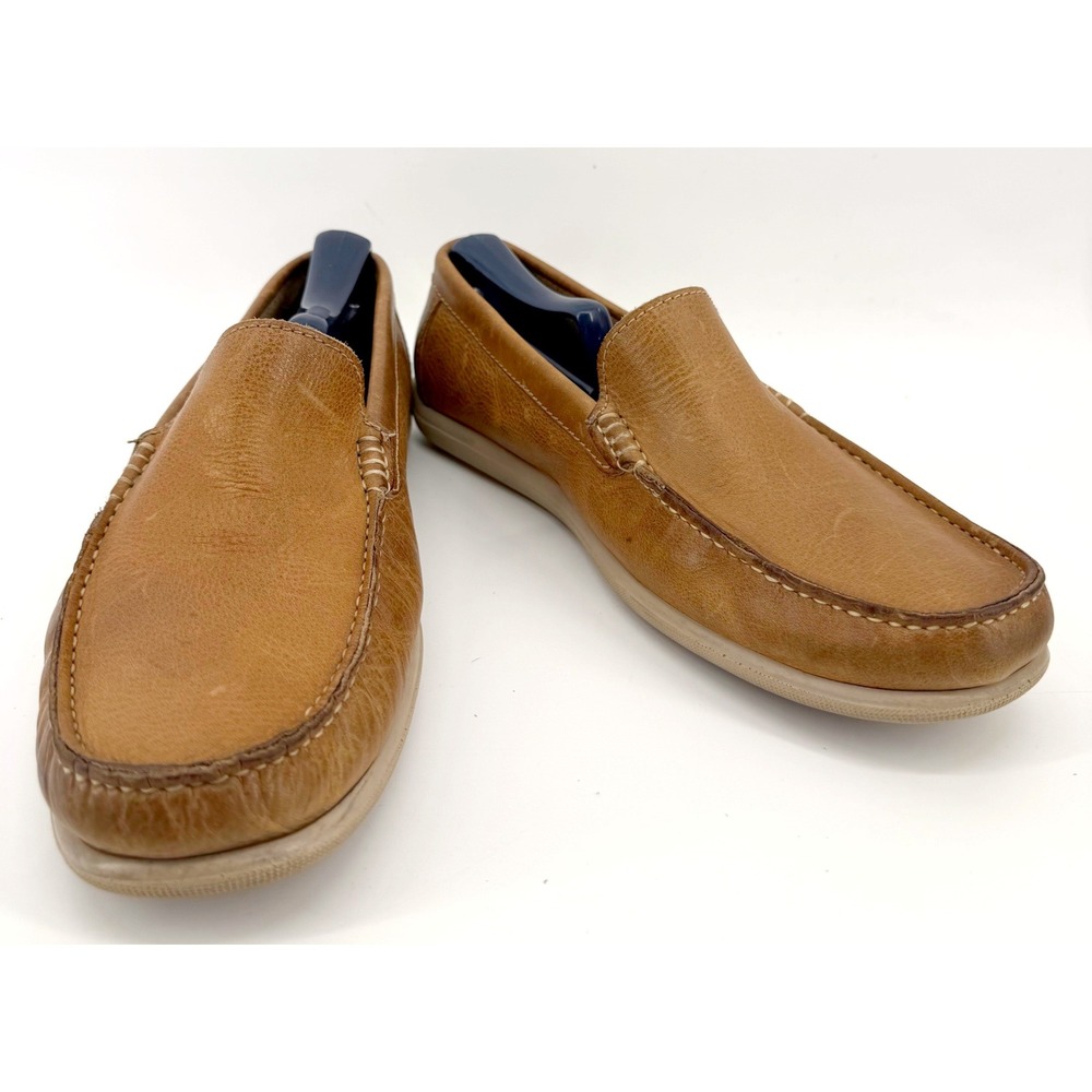 Sandro Moscoloni Loafers Mens 9 Tan Good Leather Slip On Driving Shoes Brazil